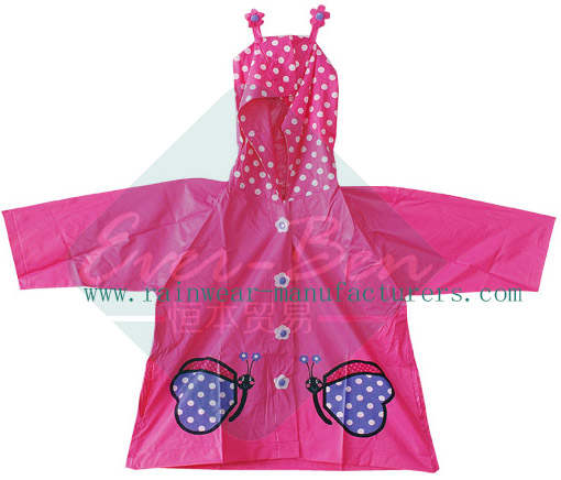 PVC Cute Rain Jackets-Pink Color Toddler Rain Jacket Manufactory